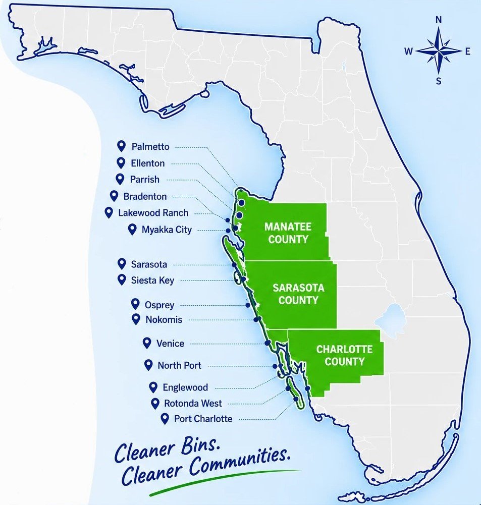 Service Area Map - Sarasota, Manatee & Charlotte Counties